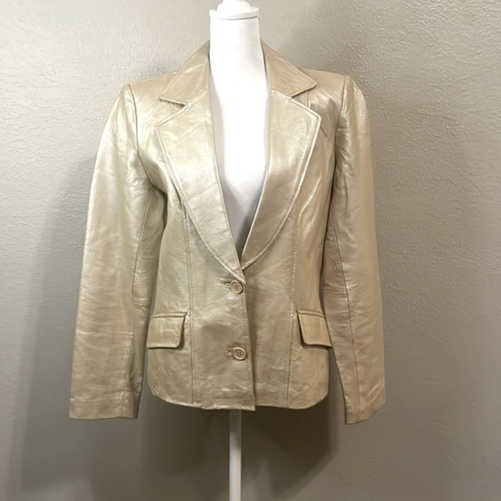 Prague Women’s Pearl Leather Jacket SZ Medium